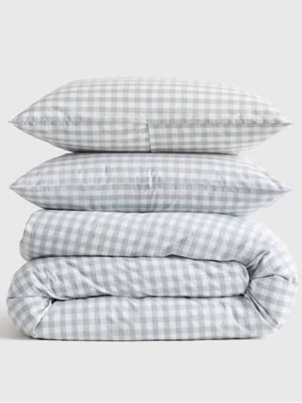 Quince Gray and White Gingham Duvet Cover Set